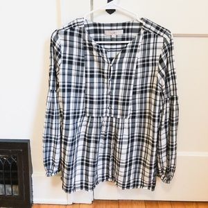 Black and white plaid top